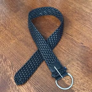 Wide Black Woven Belt